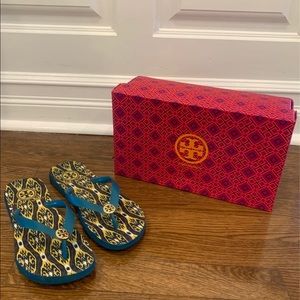 Tory Burch Logo Flip Flops